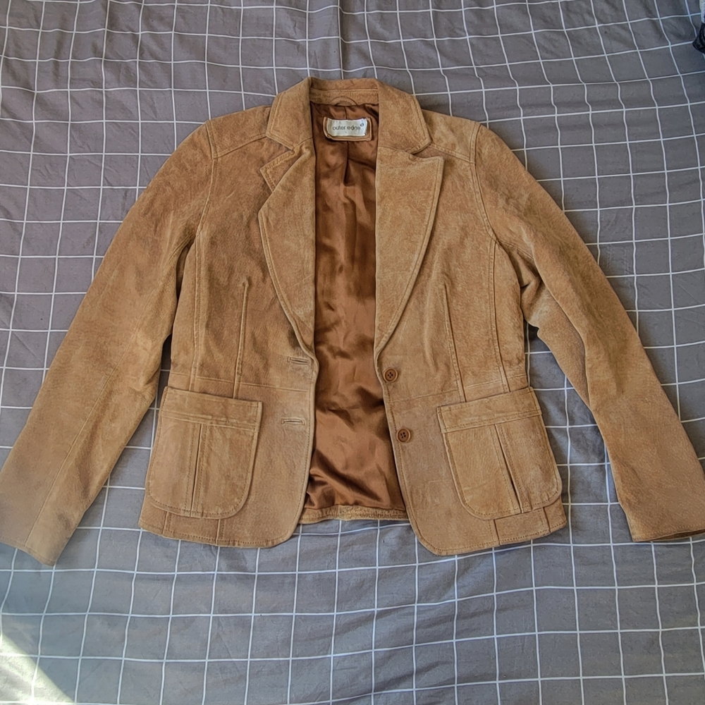 90s vintage brown suede jacket